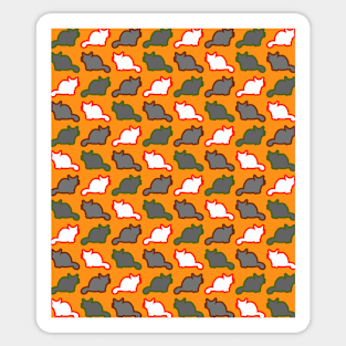 Cute cat pattern in orange Sticker